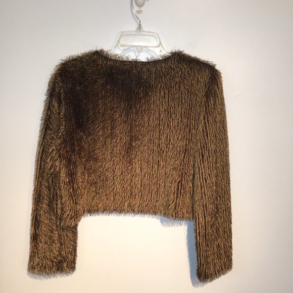 Vintage Joseph Ribkoff Cropped Shaggy Crew Neck Sweater Size 8 - Picture 9 of 11